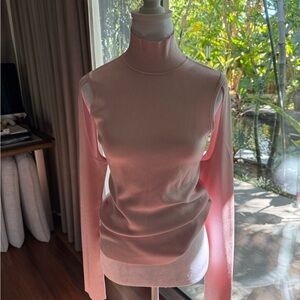 Helmut Lang Blush Pink Cut-Out Sleeve Sweatshirt